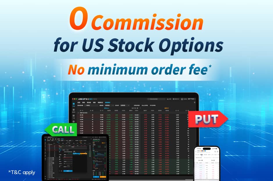 0 Commission for US Stock Options, No minimum order fee*